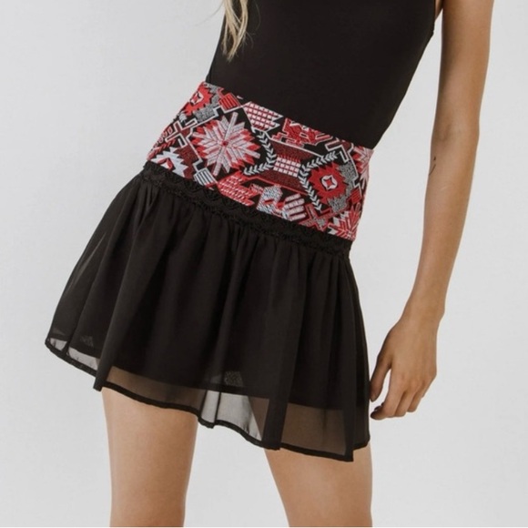 Endless Rose Dresses & Skirts - Endless Rose Dorian Embroidered Black Mini Skirt Size Small